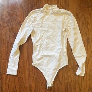 Abercrombie & Fitch White Long Sleeve Bodysuit